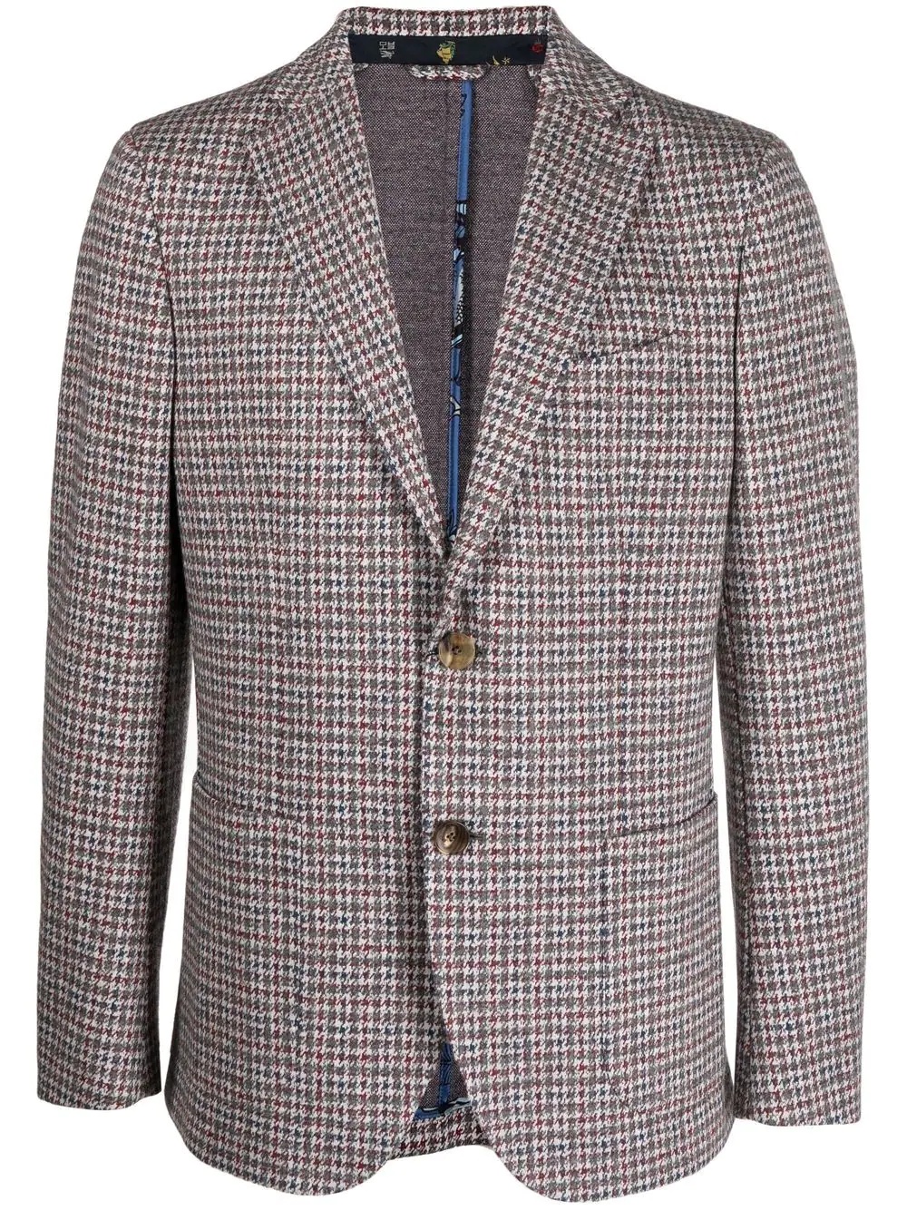 check-print single-breasted blazer - 1