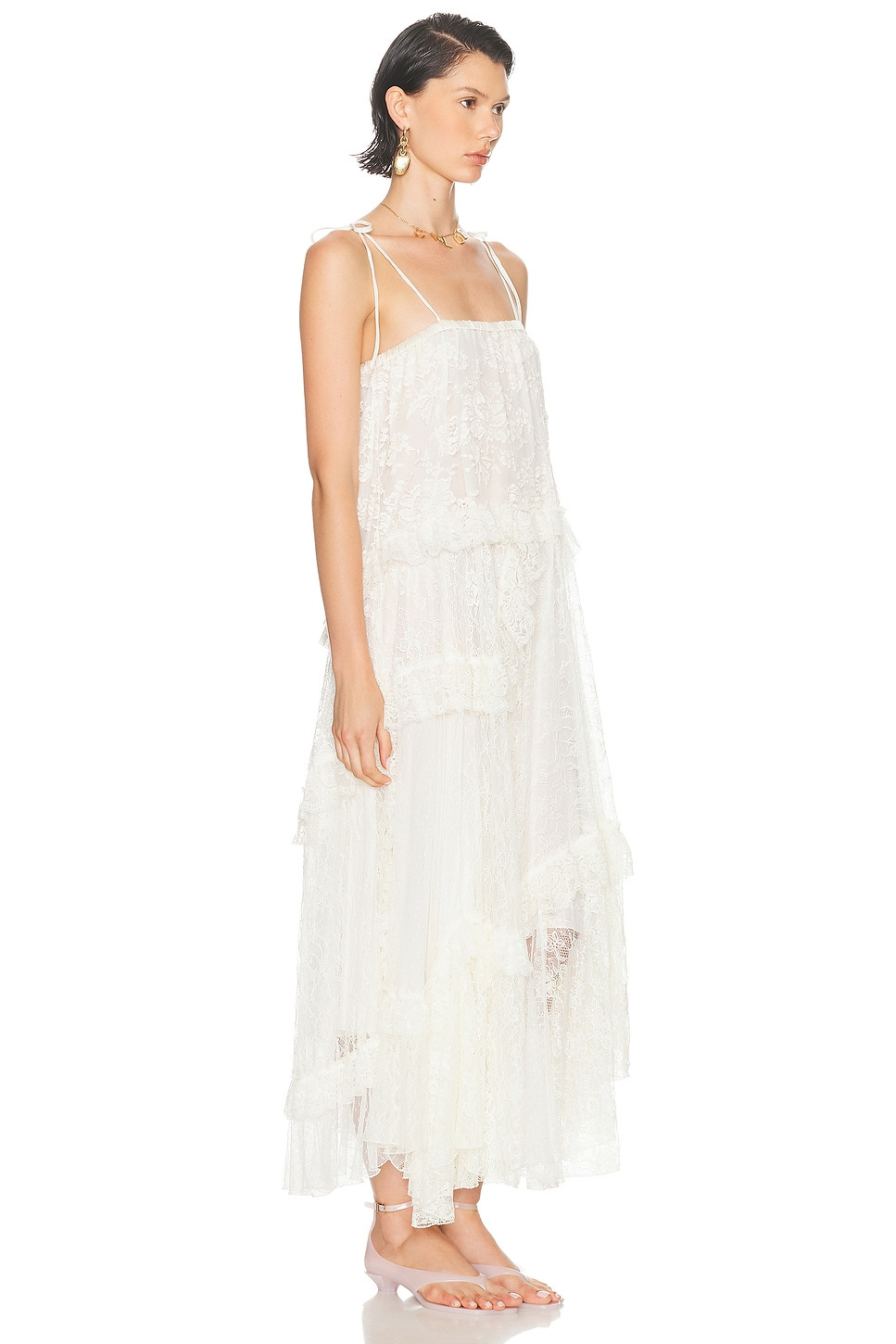 Embroidered Lace Maxi Dress - 2