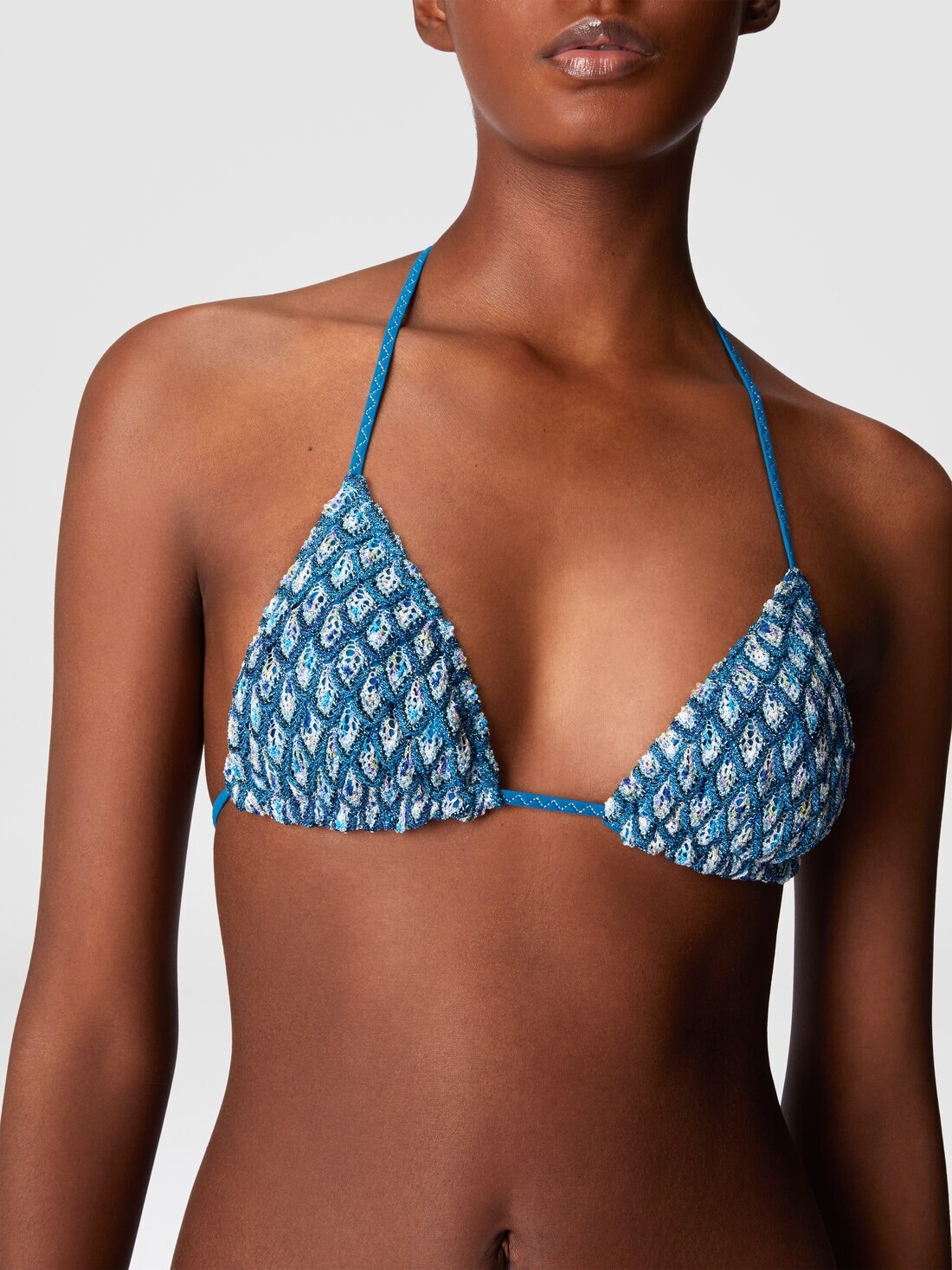 Lamé shell viscose triangle bikini - 4