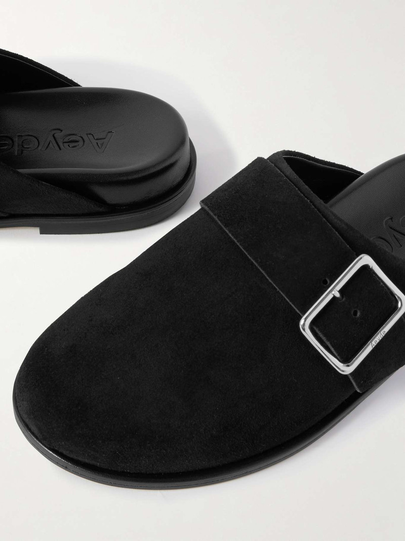 Finja buckled suede mules Black 4