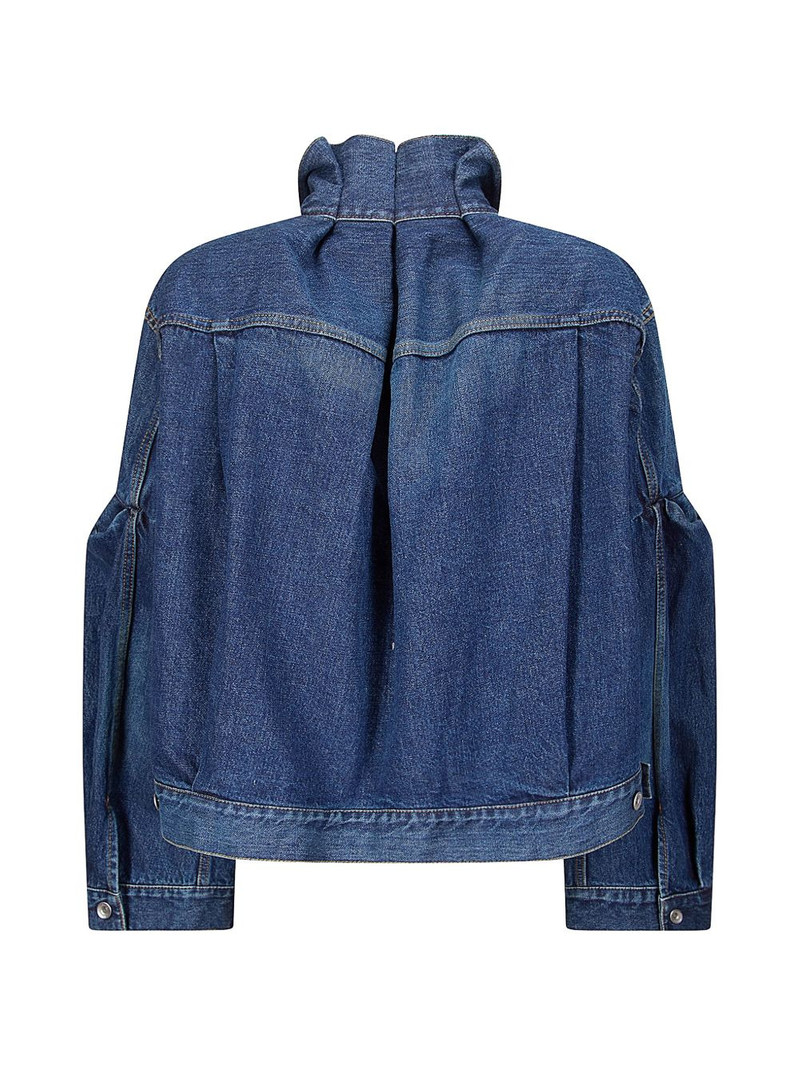 sacai puff-sleeve denim jacket outlook
