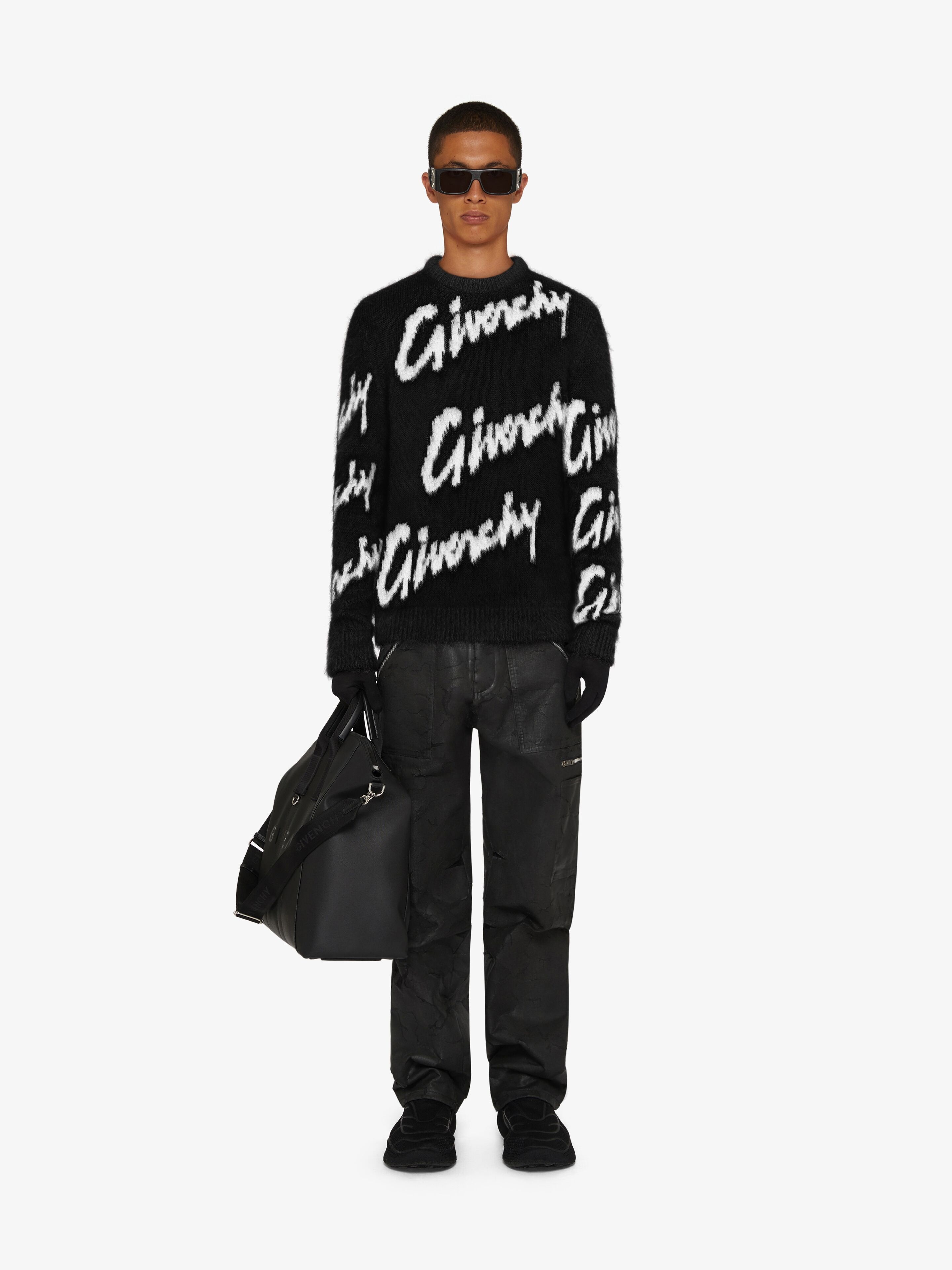 SWEATER IN ALL-OVER GIVENCHY INTARSIA MOHAIR AND WOOL - 2