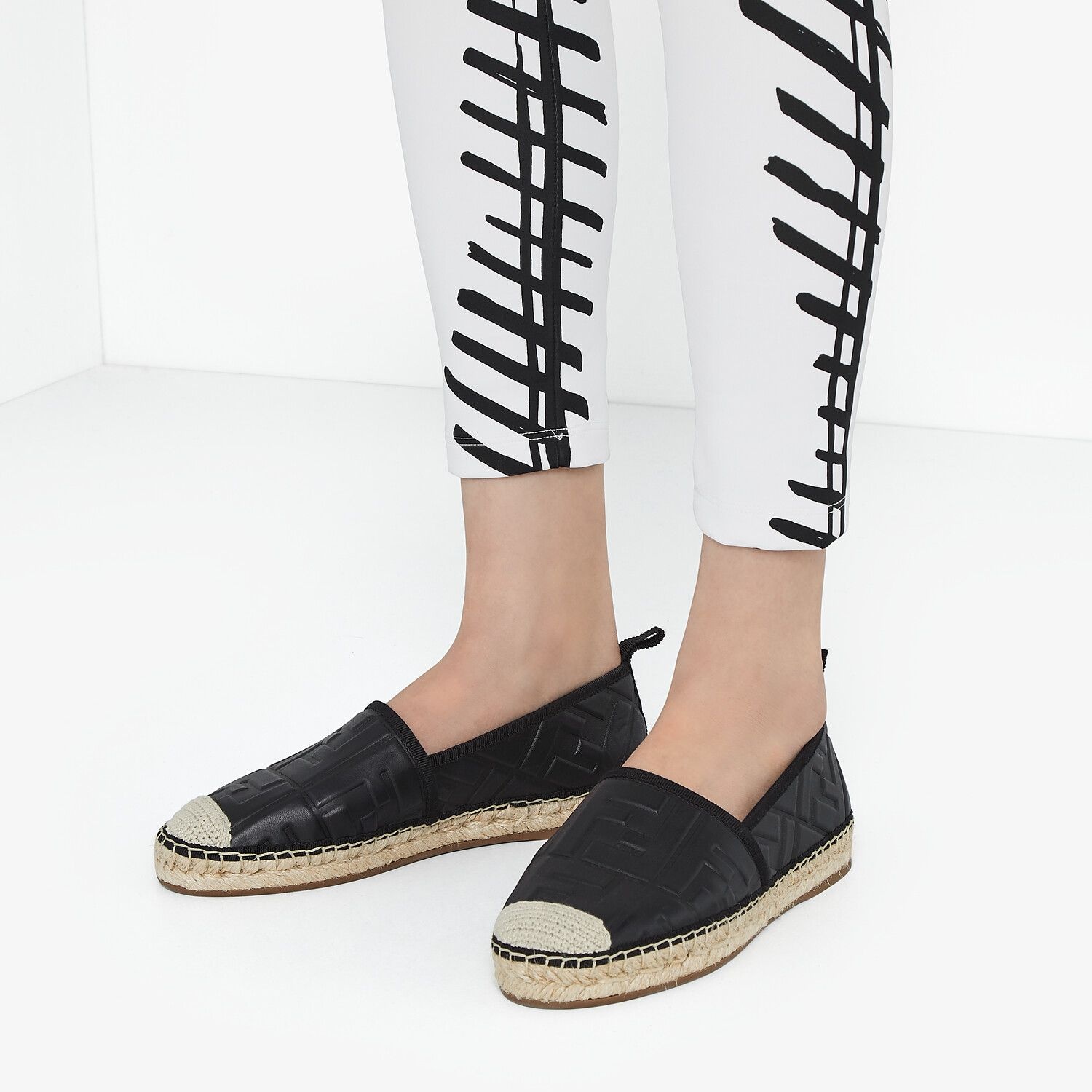 Black leather espadrilles - 5