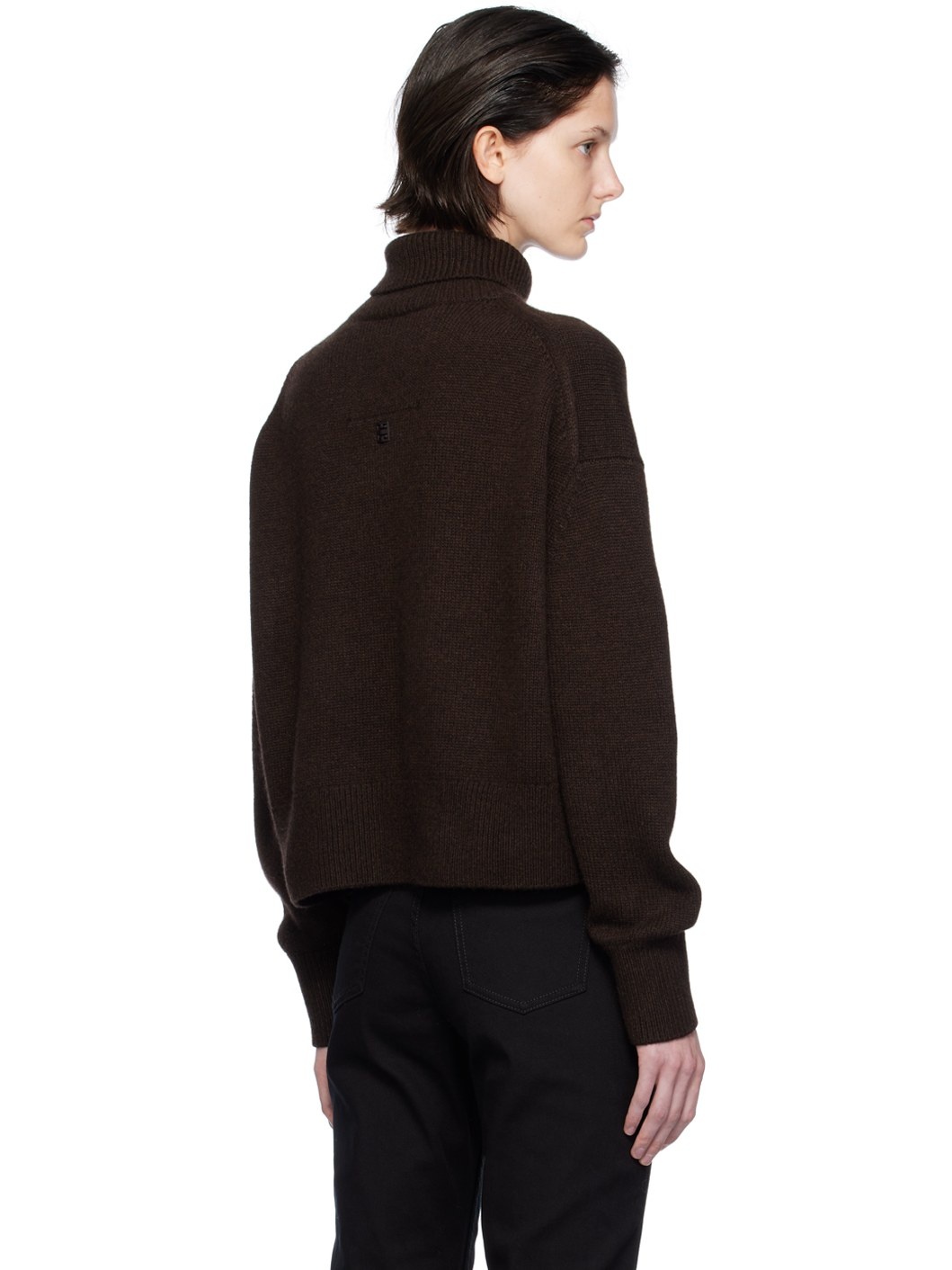 Brown Cropped Turtleneck - 3