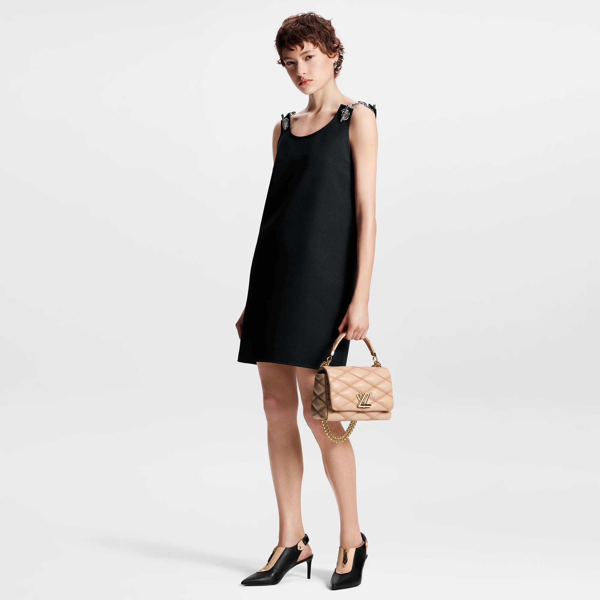 【ルイヴィトン・Louis Vuitton 】Chain Strap Gabardine Dress Louis Vuitton Chain Strap Technical Gabardine Dress | REVERSIBLE