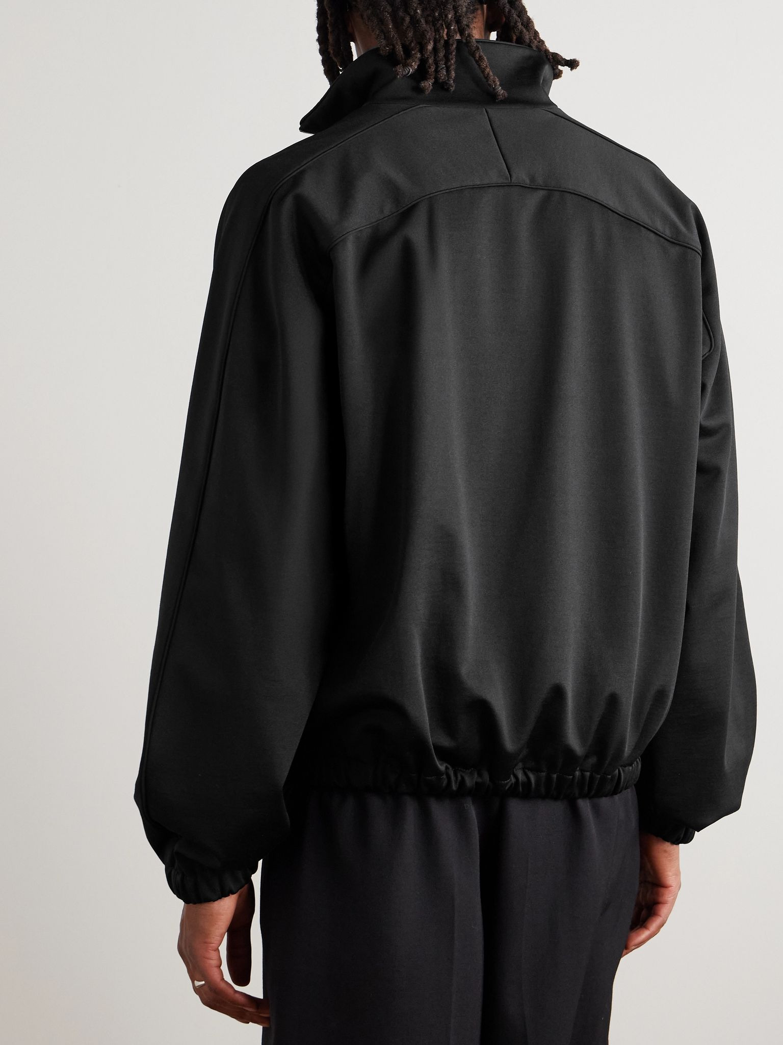 Cotton-Blend Jersey Zip-Up Sweatshirt Black - 4