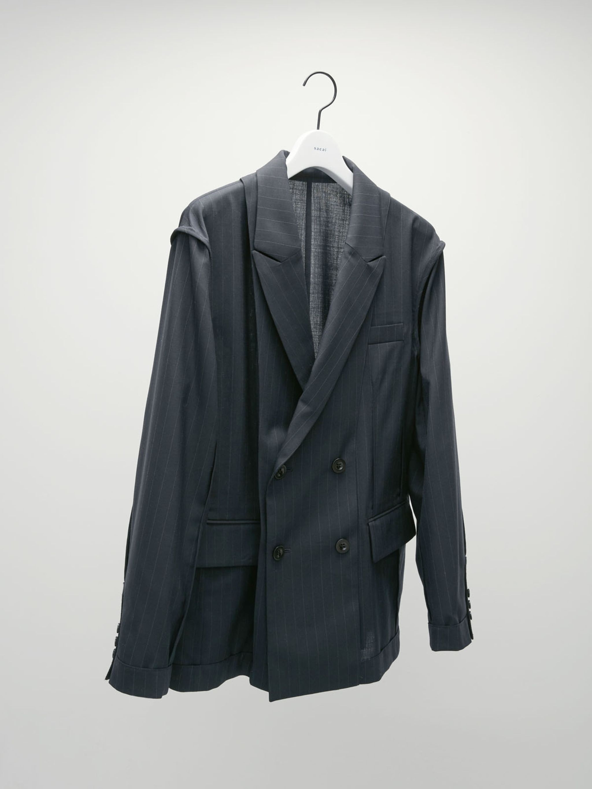 ジャケット・アウター Sacai Chalk Stripe Jacket / Size1 sacai Chalk Stripe Jacket | sacai | REVERSIBLE