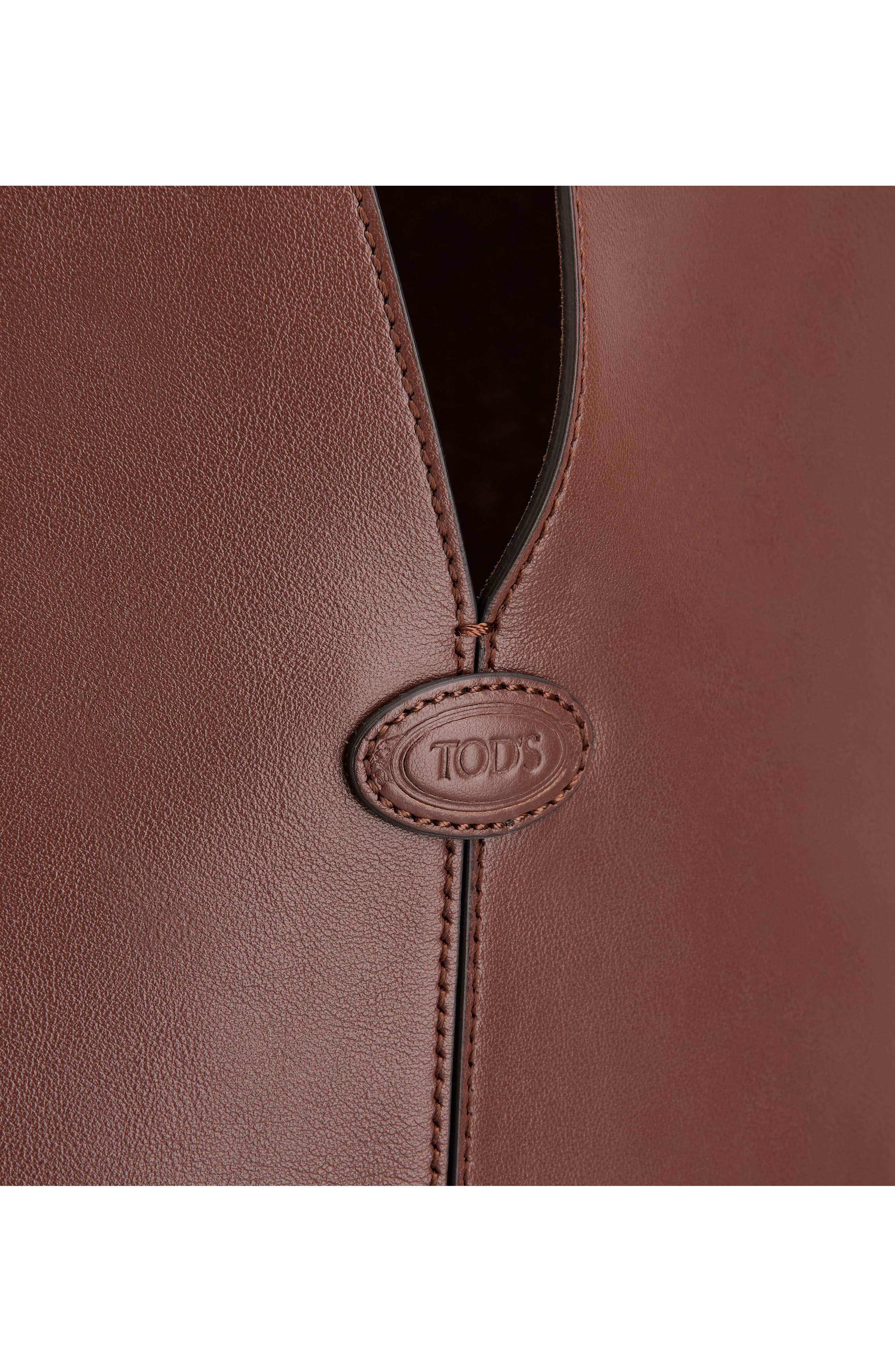 Tod's Small Sacca Leather Bucket Bag in Mogano at Nordstrom - 8