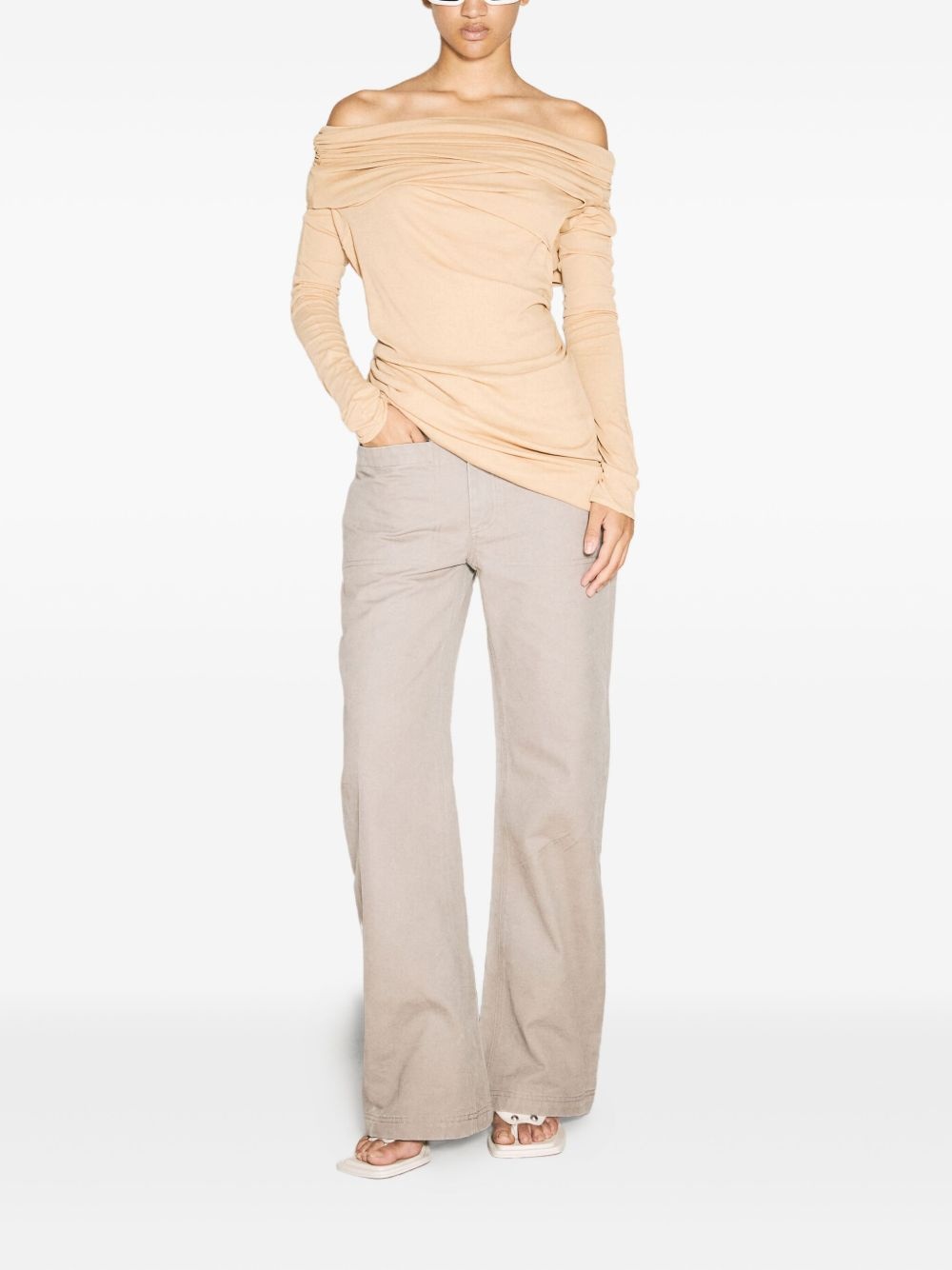 cotton flared trousers - 2