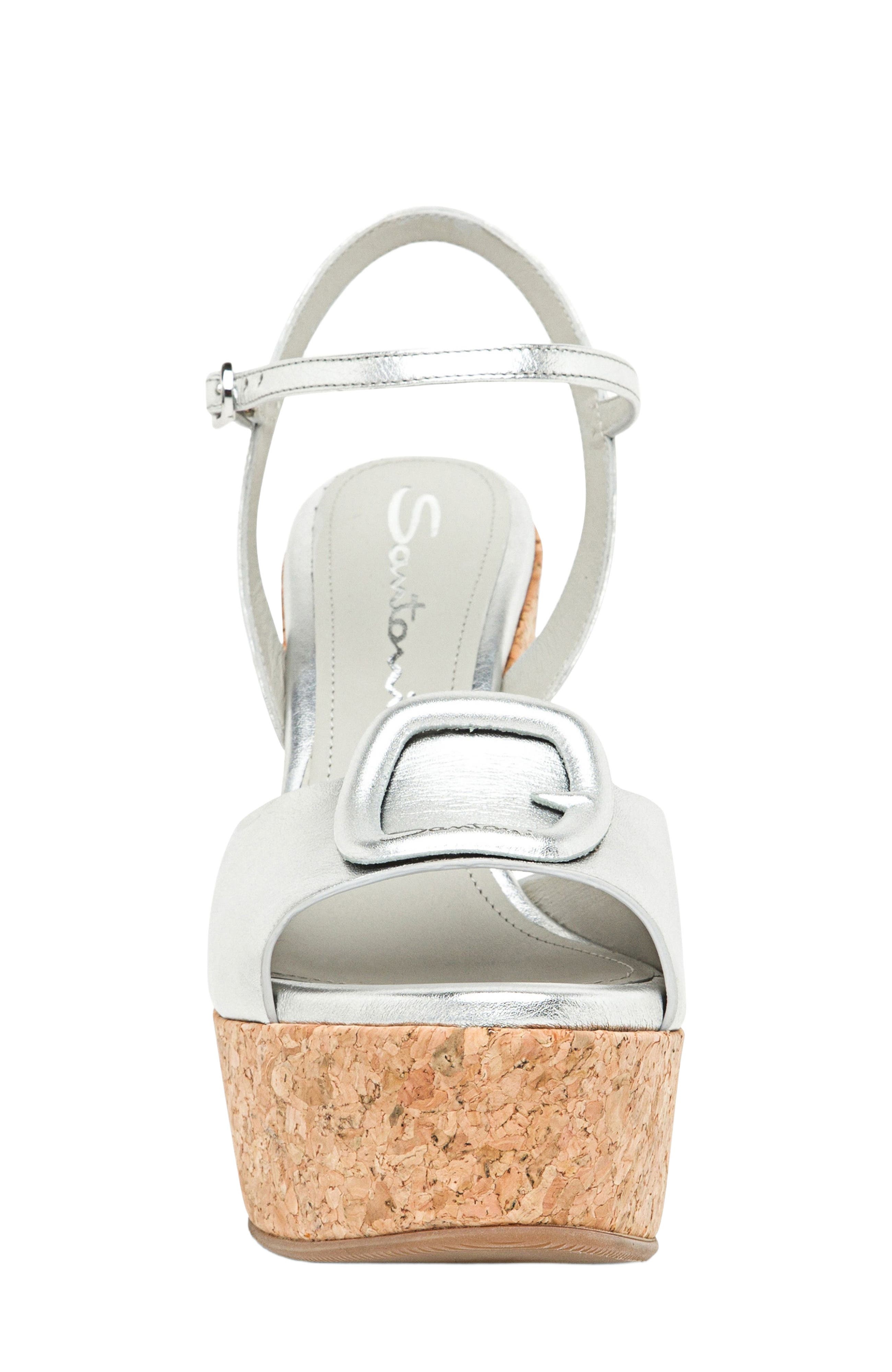 Santoni Women's leather wedge in Silver at Nordstrom - 2