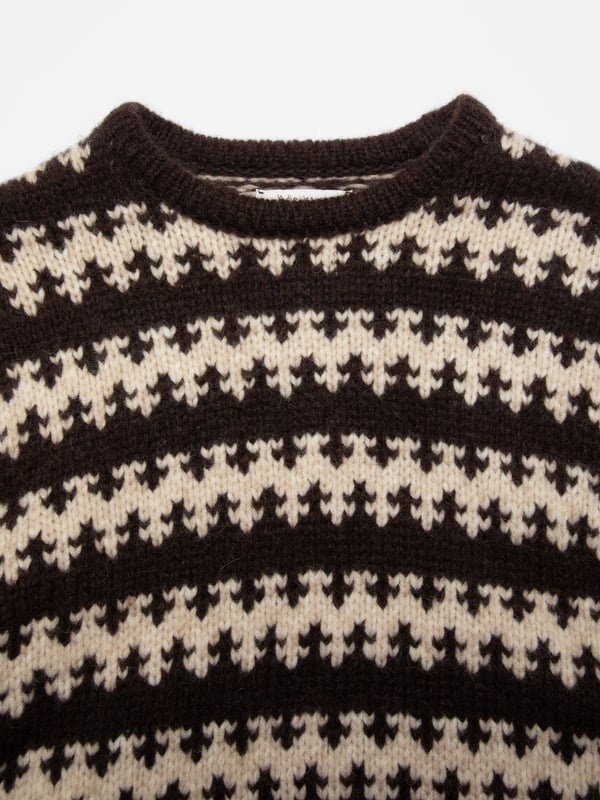 Gerd Fair Isle Alpaca Knit Brown/Beige - 4
