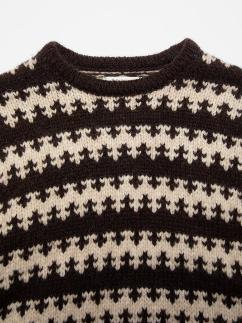 Gerd Fair Isle Alpaca Knit Brown/Beige 4