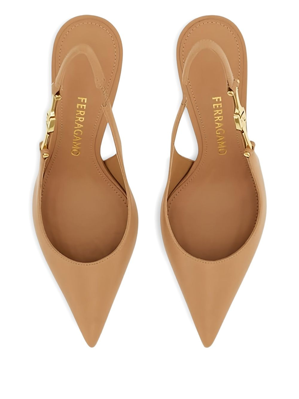 70mm F buckle-slingback pointed-toe sandals - 4