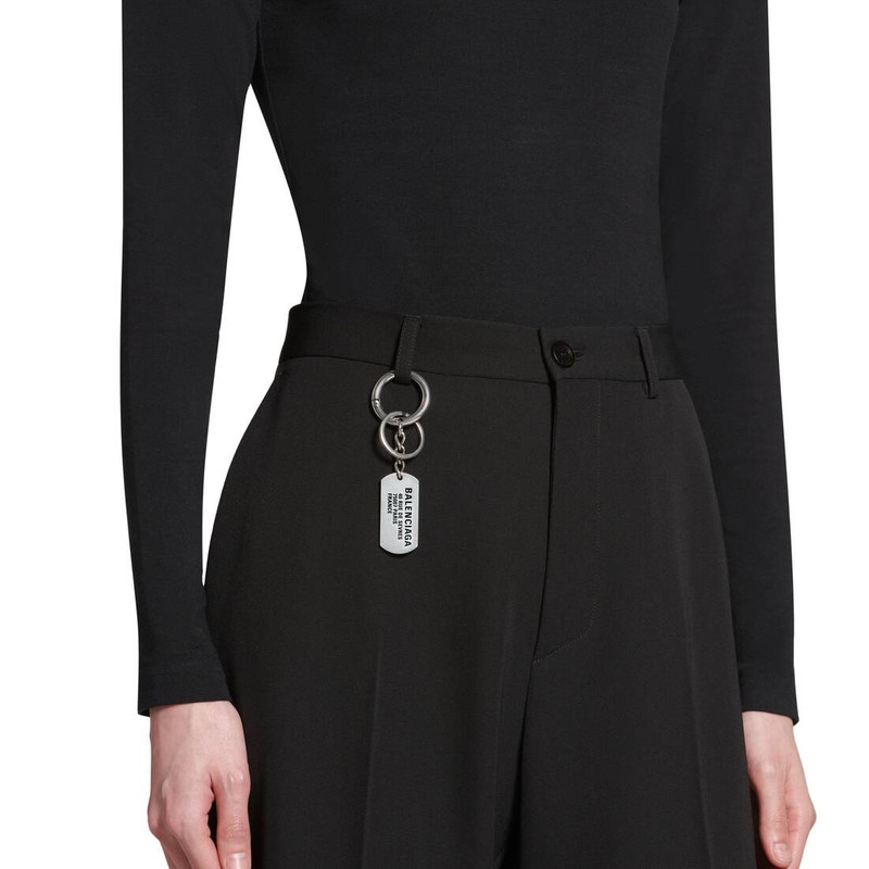 BALENCIAGA Tags Keychain in Antique Silver outlook