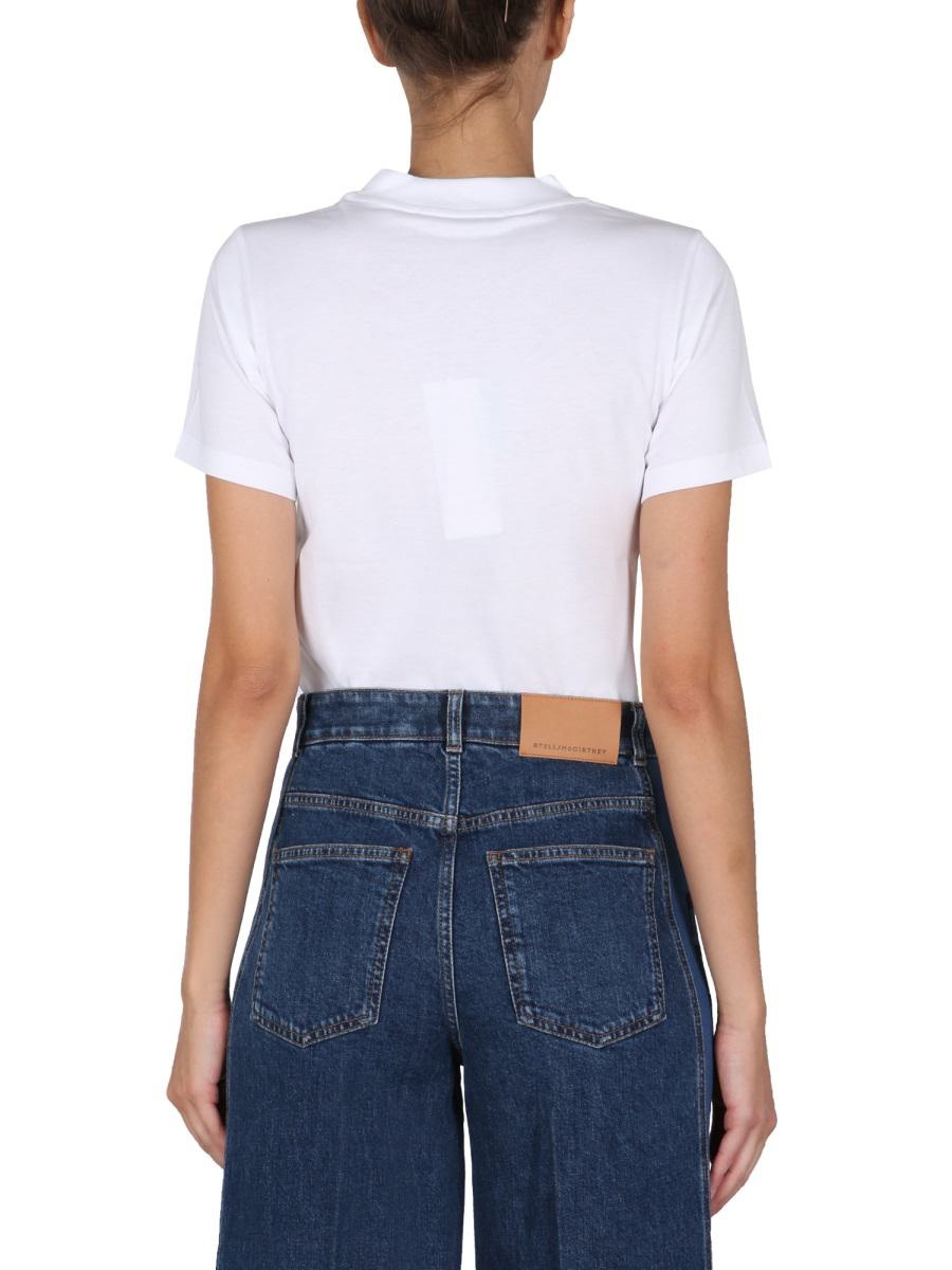 STELLA MCCARTNEY T-SHIRT WITH LOGO PRINT - 4