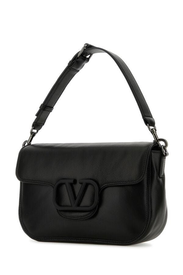 Valentino Garavani Man Black Leather Locã² Handbag - 2