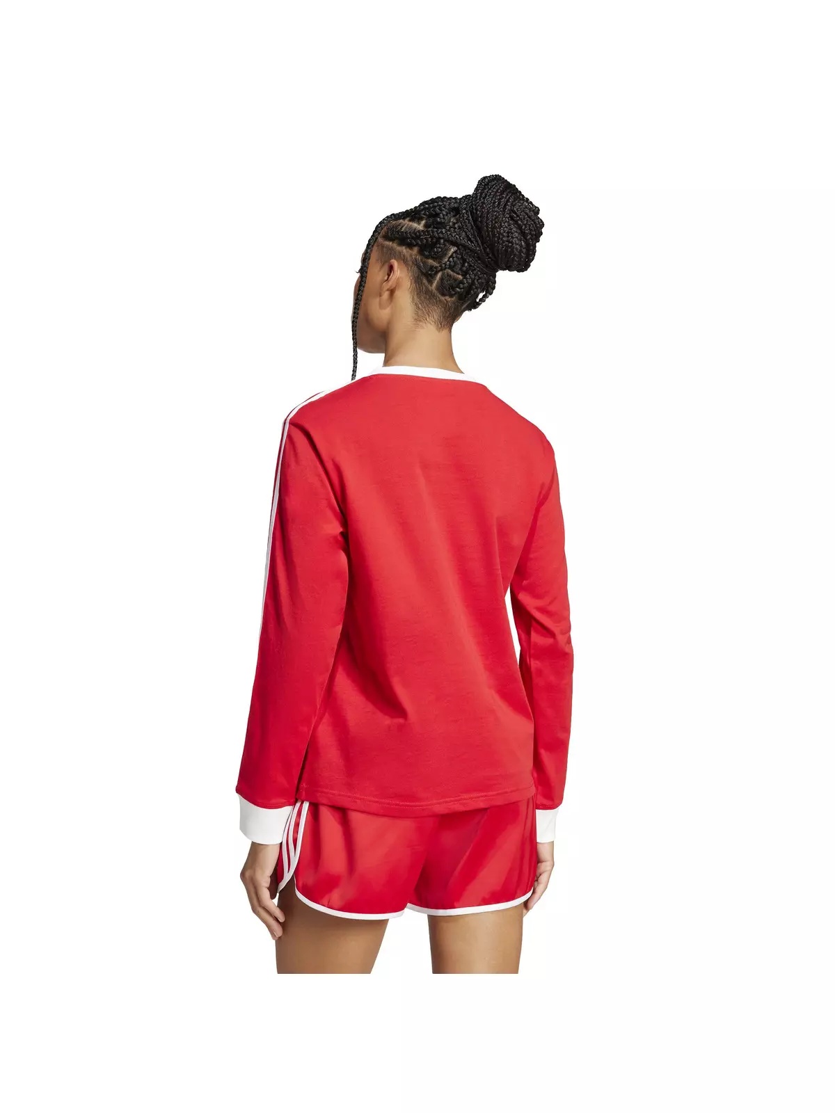 Originals Women's Adicolor 3-Stripes Regular Long-Sleeve T-Shirt -Red - 2