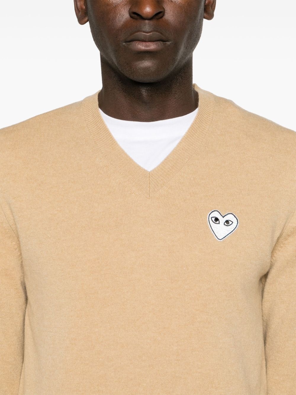 heart-patch wool jumper - 6