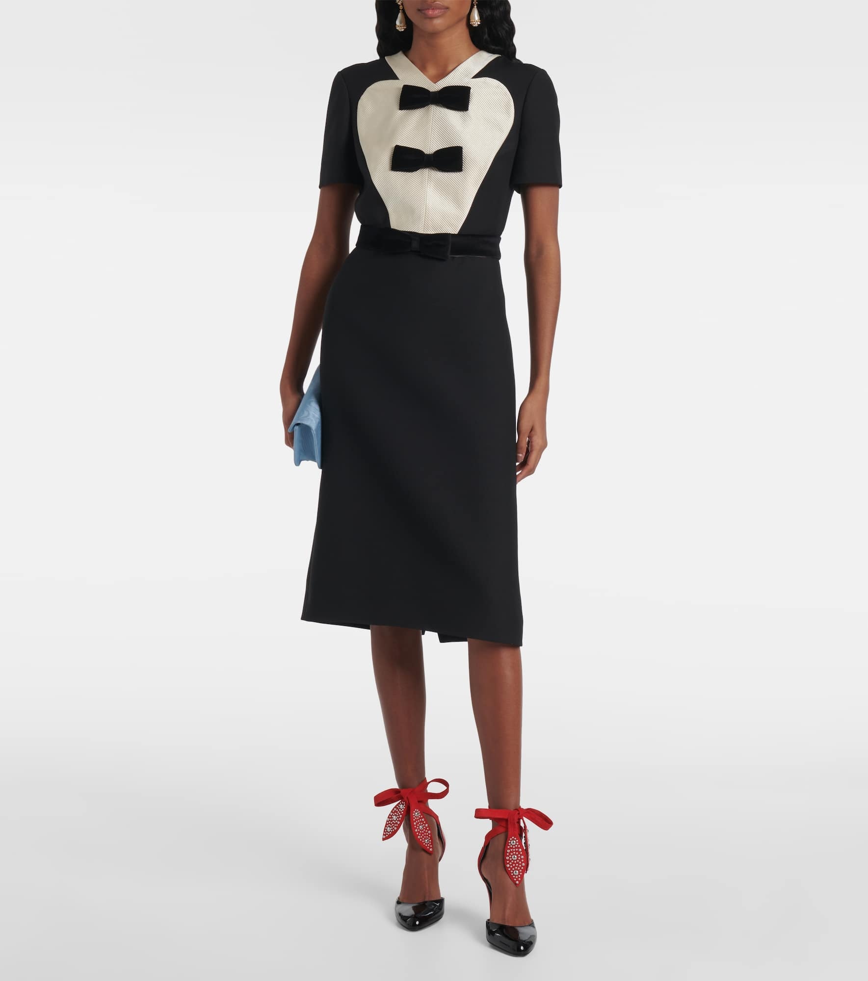 Crepe Couture bow-detail midi dress - 2