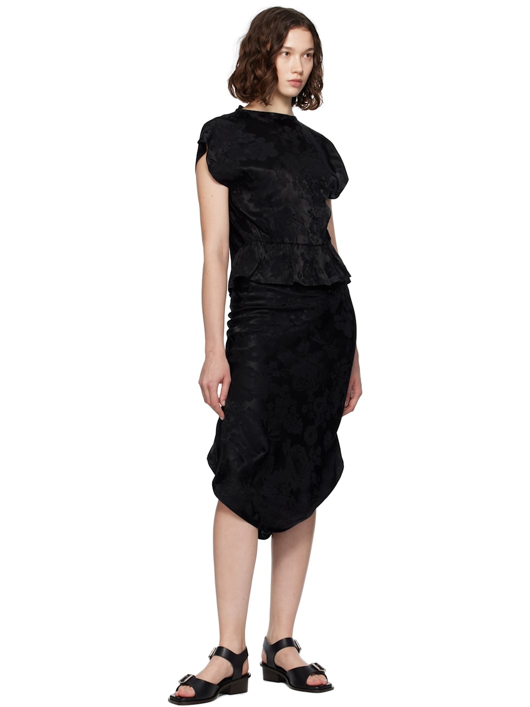 Black Floral Blouse - 4