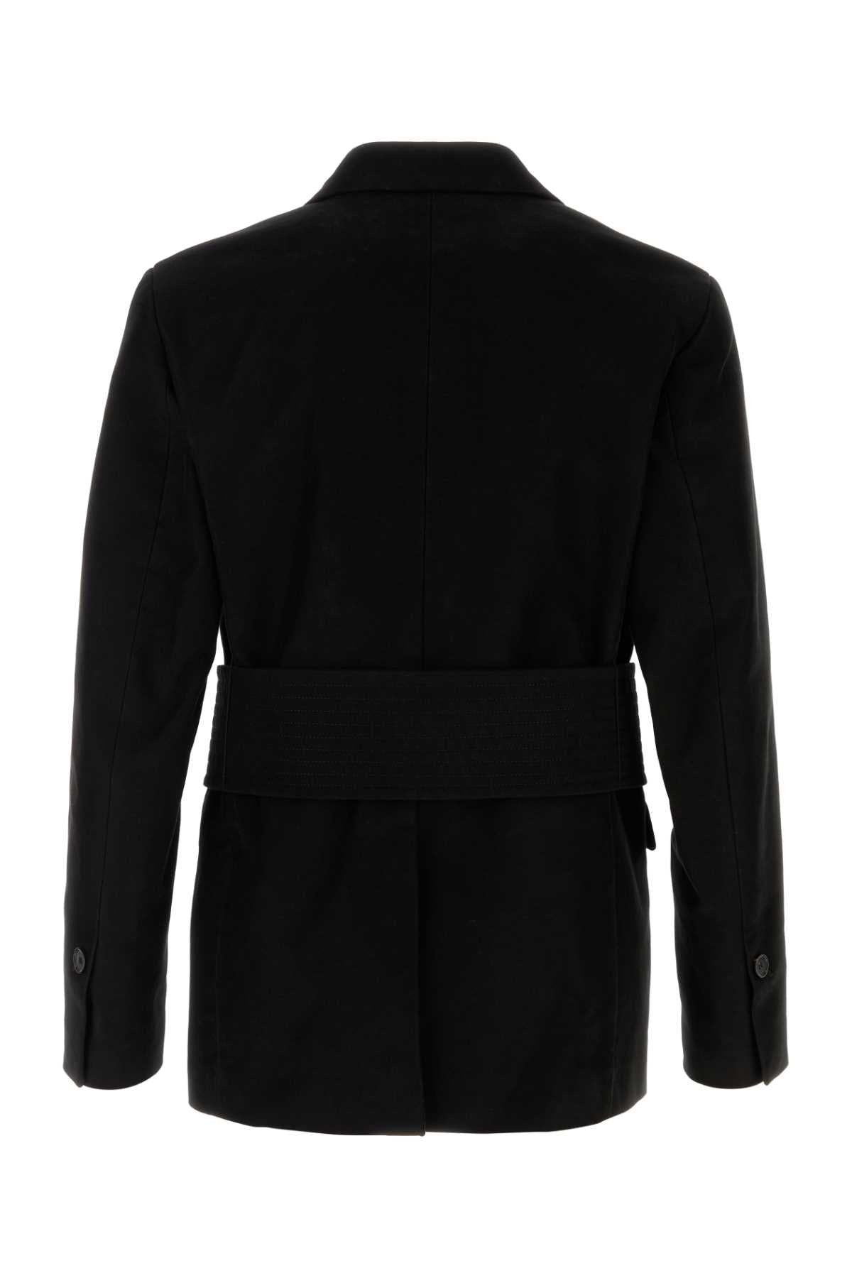 Salvatore Ferragamo Men Black Cotton Blazer - 2
