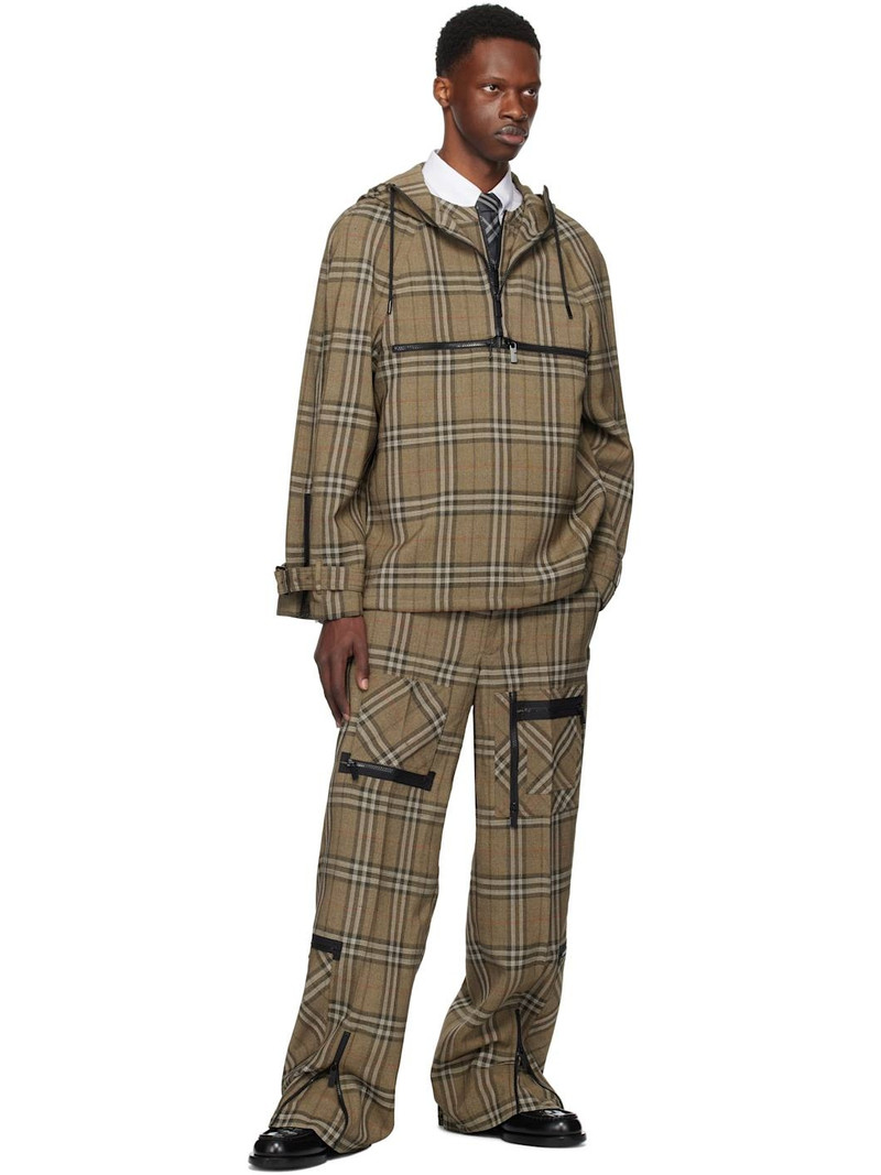 Burberry Brown Check Silk Blend Cargo Pants outlook