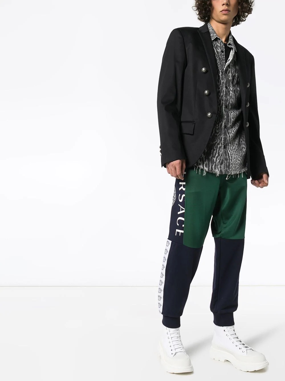 logo stripe panelled track pants - 2