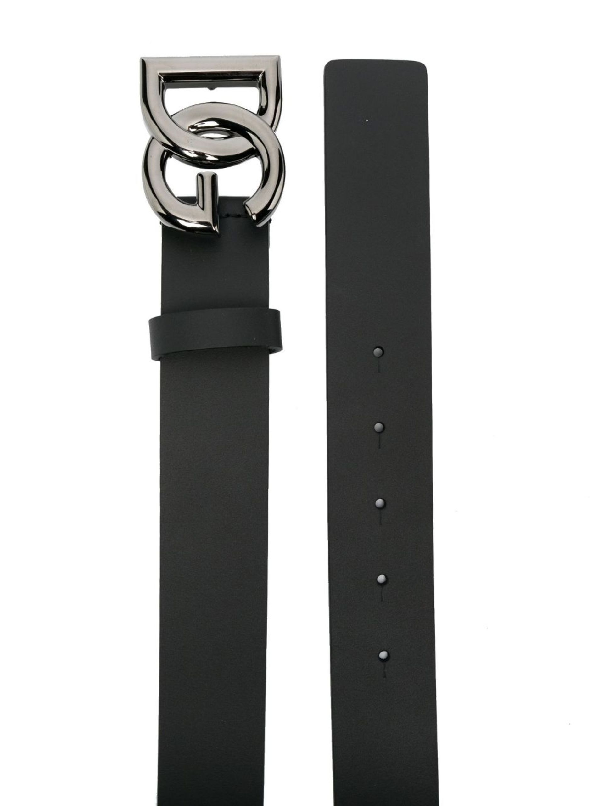 DG logo-buckle leather belt - 2