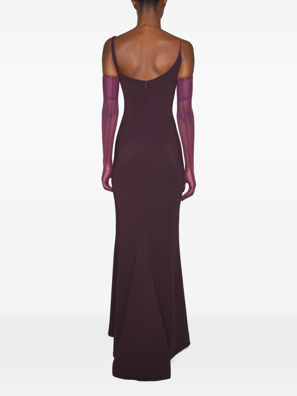 asymmetric-shoulder maxi dress - 3