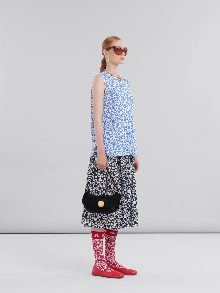 POPLIN MIDI SKIRT WITH BALCK AND WHITE POP FIELDS MOTIF - 5