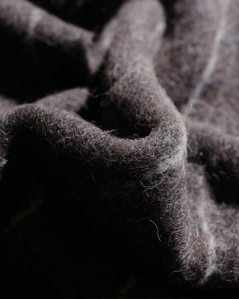 Our Legacy Estate Scarf Brown Pinstripe Fuzzy Alpaca outlook