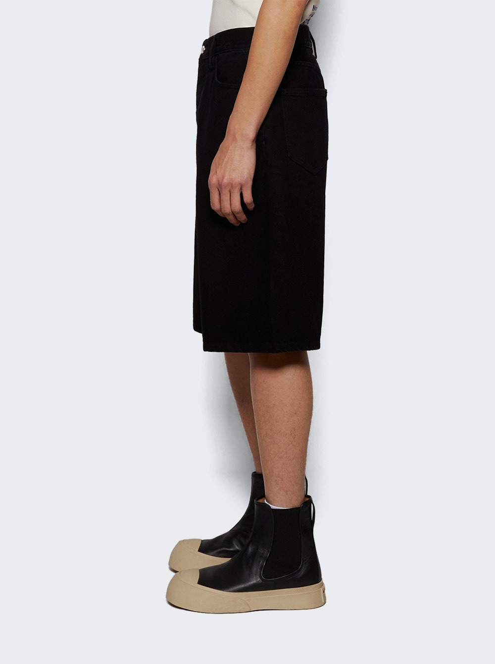 Denim Baggy Carpenter Shorts Black - 3