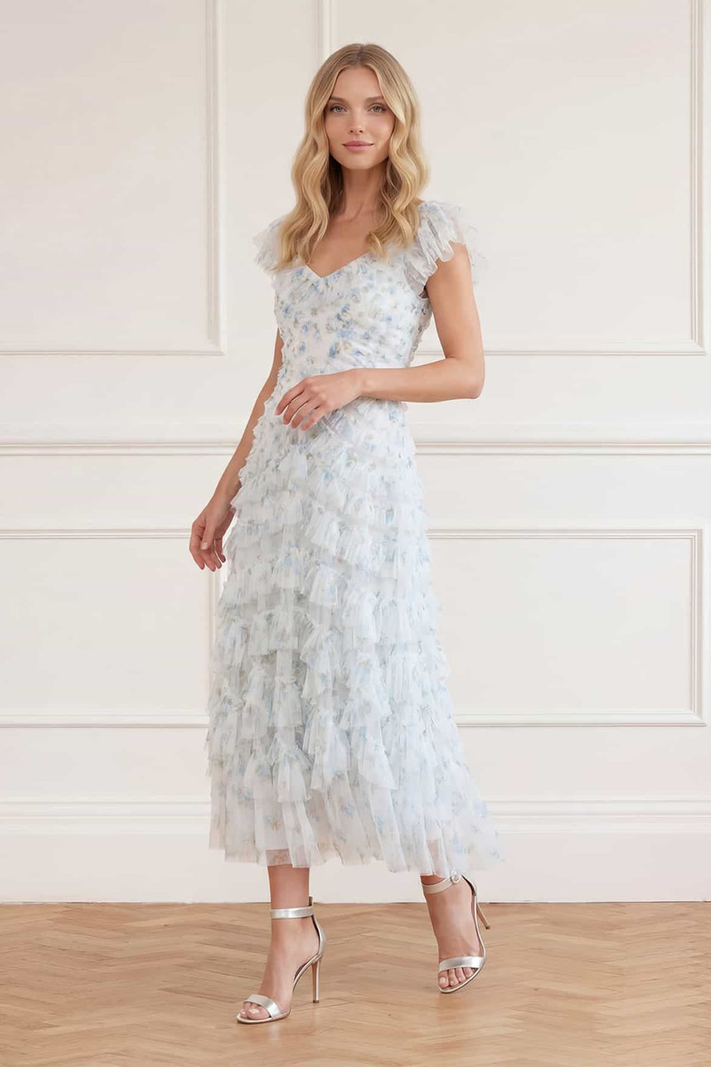 Needle & Thread Magnolia Ditsy Lola Backless Ballerina Dress outlook
