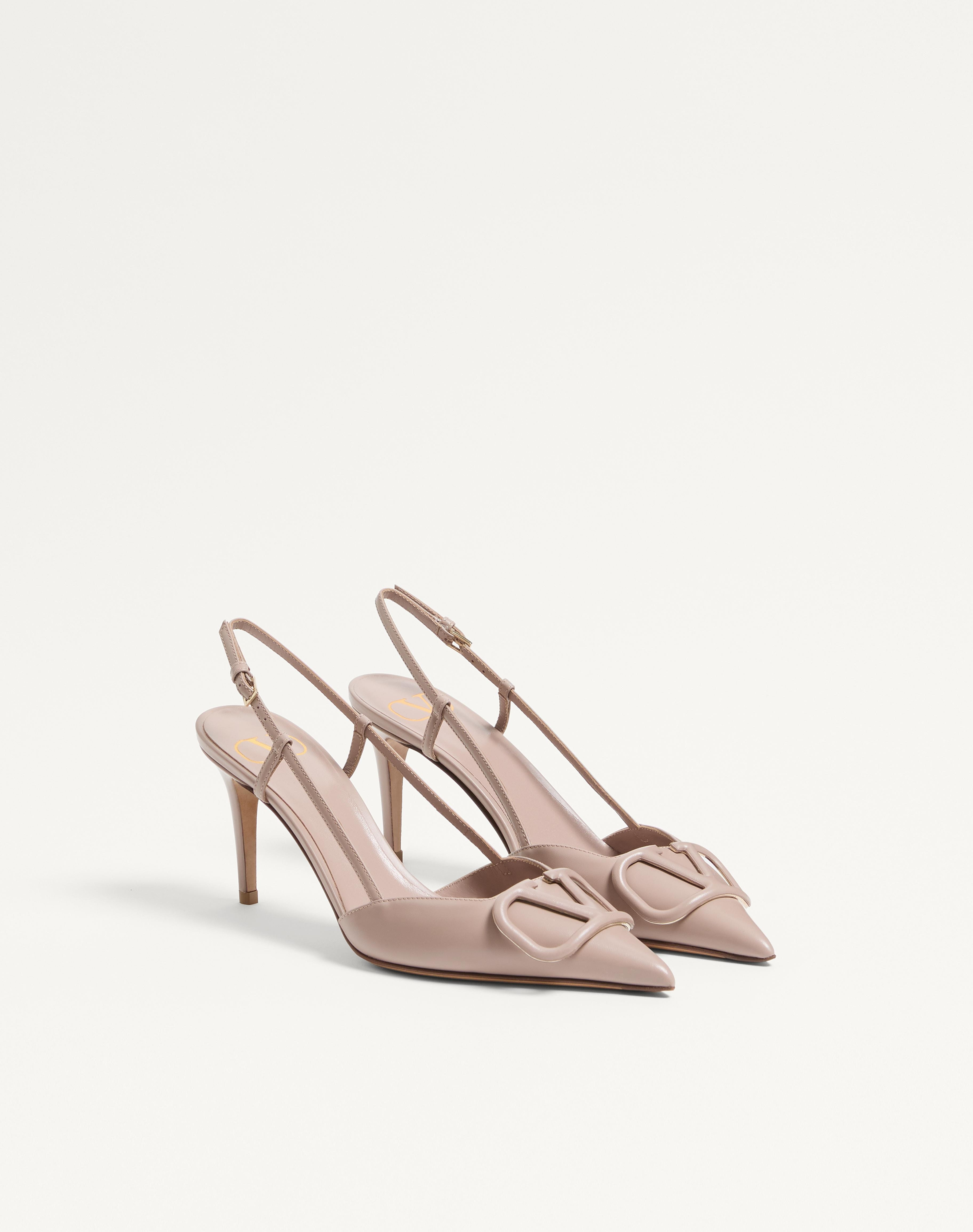 VLOGO SIGNATURE CALFSKIN SLINGBACK PUMP 80 MM / 3.15 IN. - 3