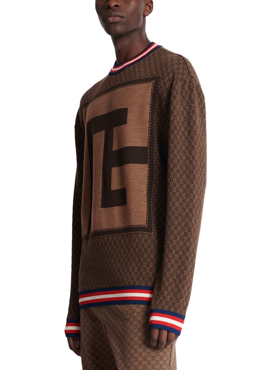 Knit sweater with mini monogram - 7