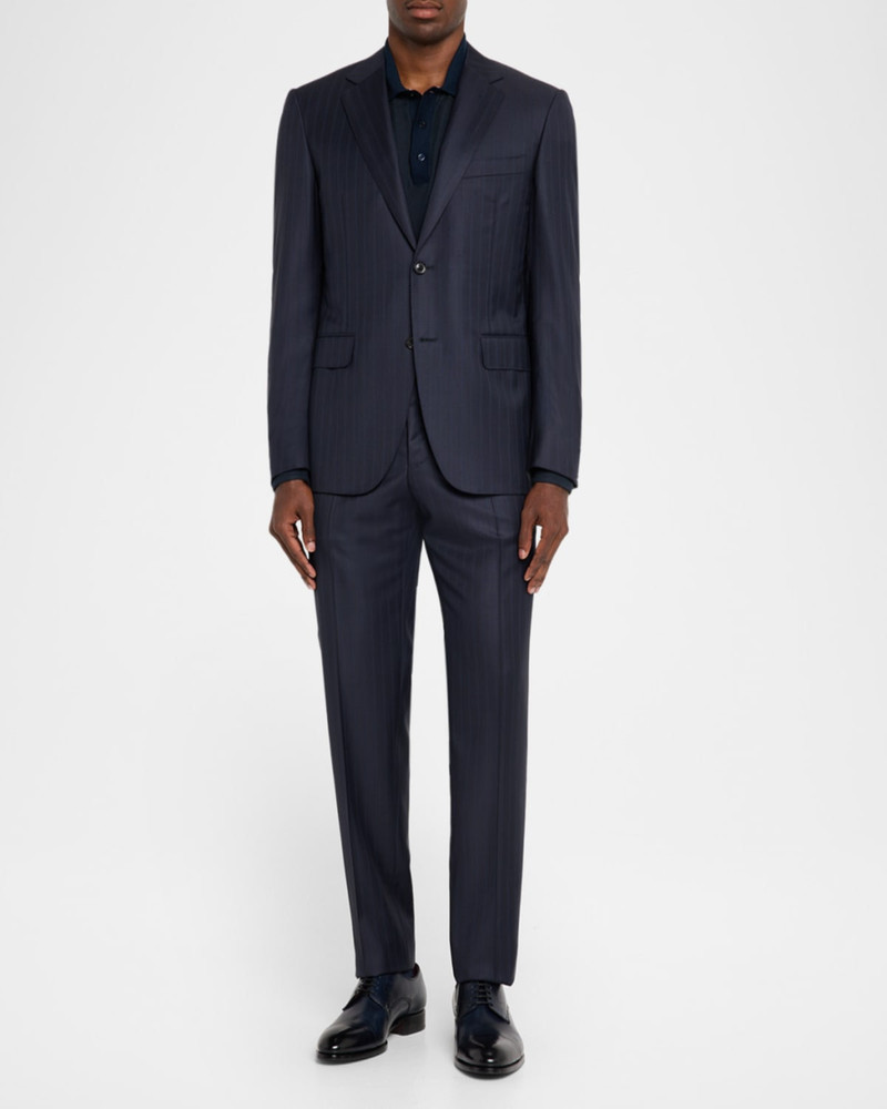 Canali Men's Tonal Stripe Wool Stretch Sport Coat outlook