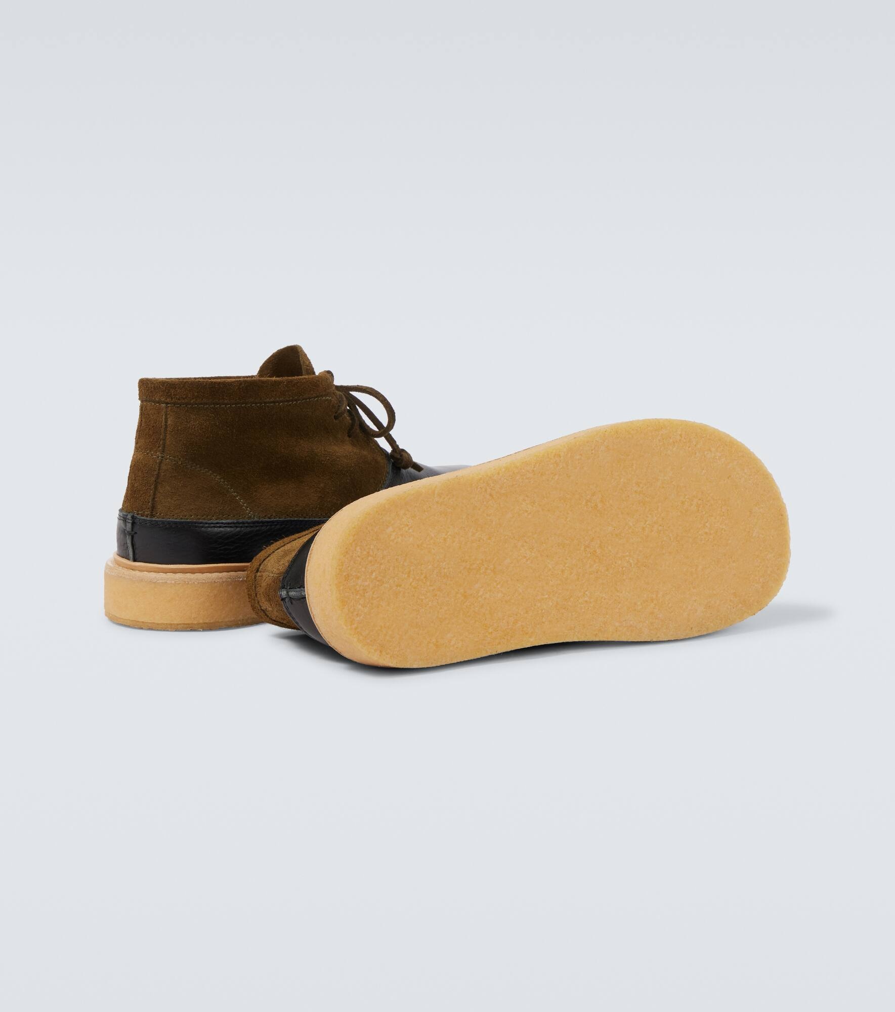 Patchy suede combat boots - 7