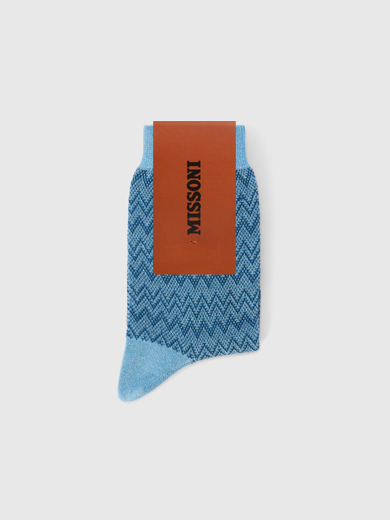 Missoni Short lamé knit socks with zigzag pattern outlook