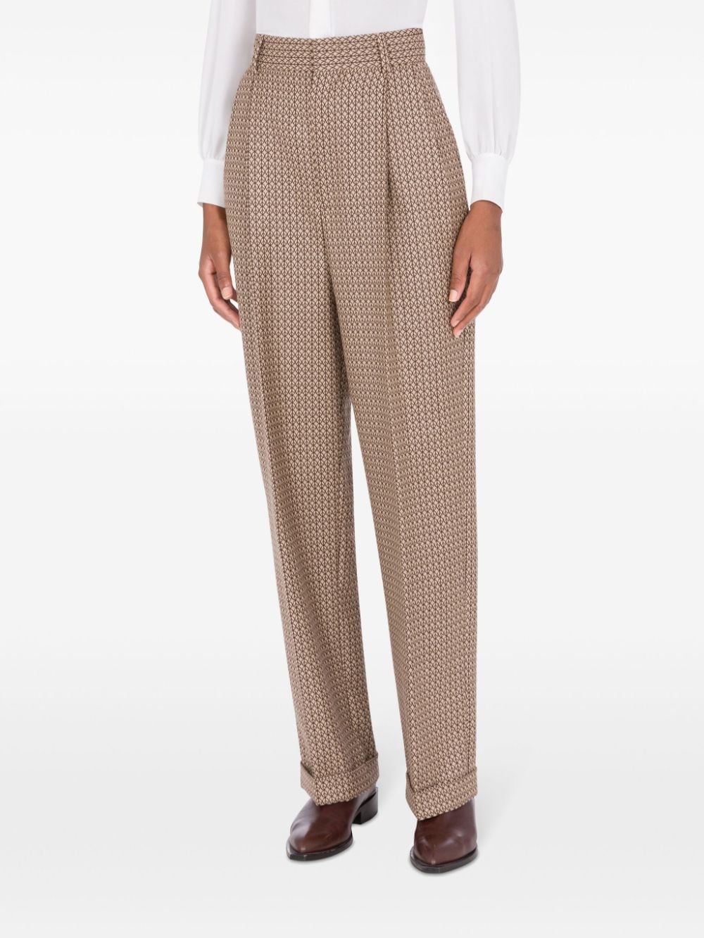 geometric-print virgin-wool trousers - 2