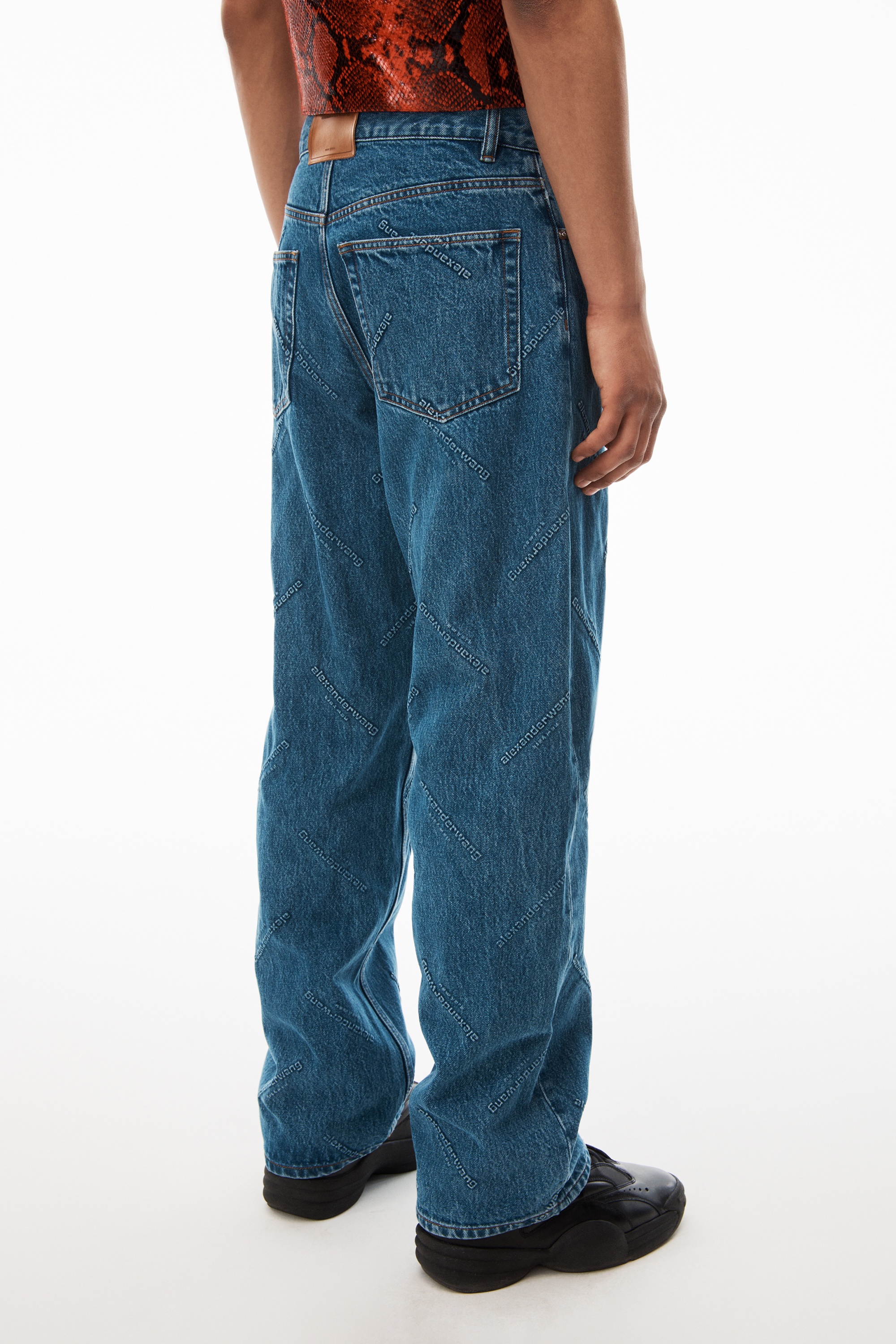 super EZ low rise embossed logo jean - 5