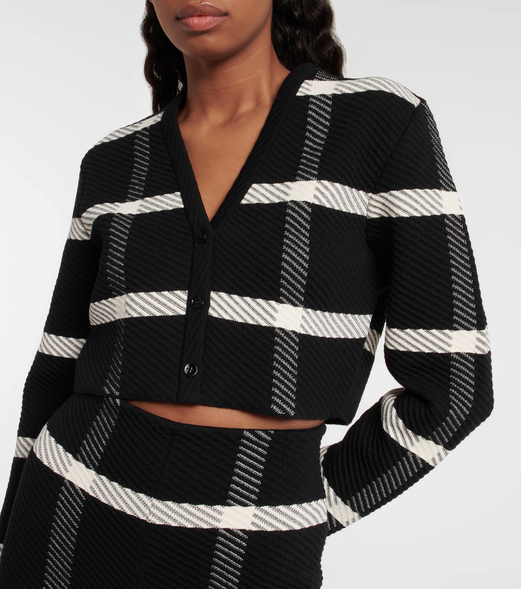 Checked wool-blend cardigan - 4