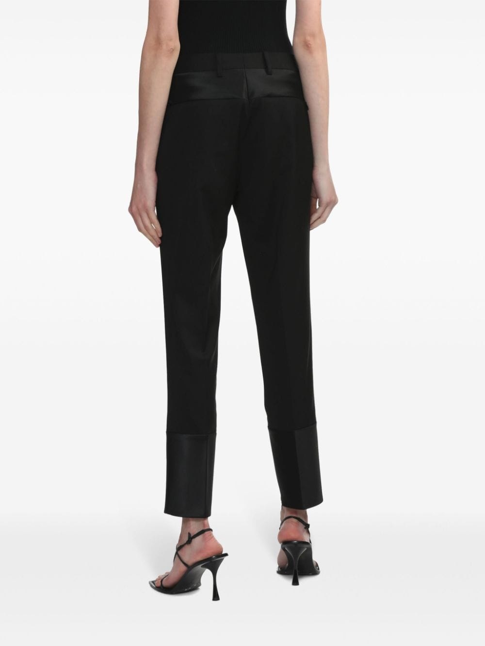slim-fit wool trousers - 4