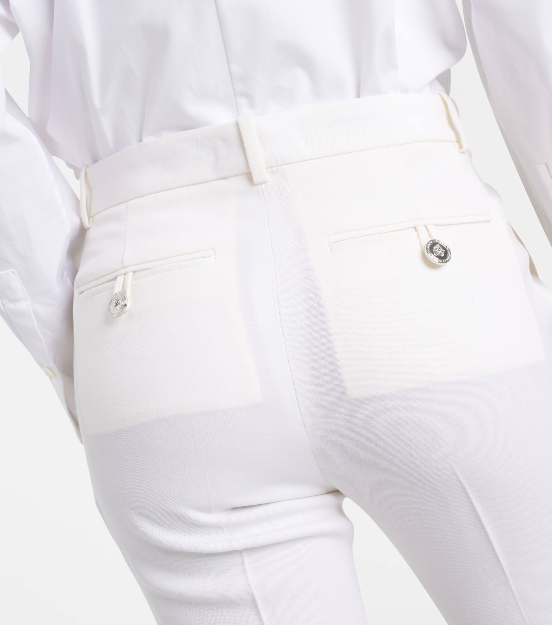 High-rise wool slim pants - 6