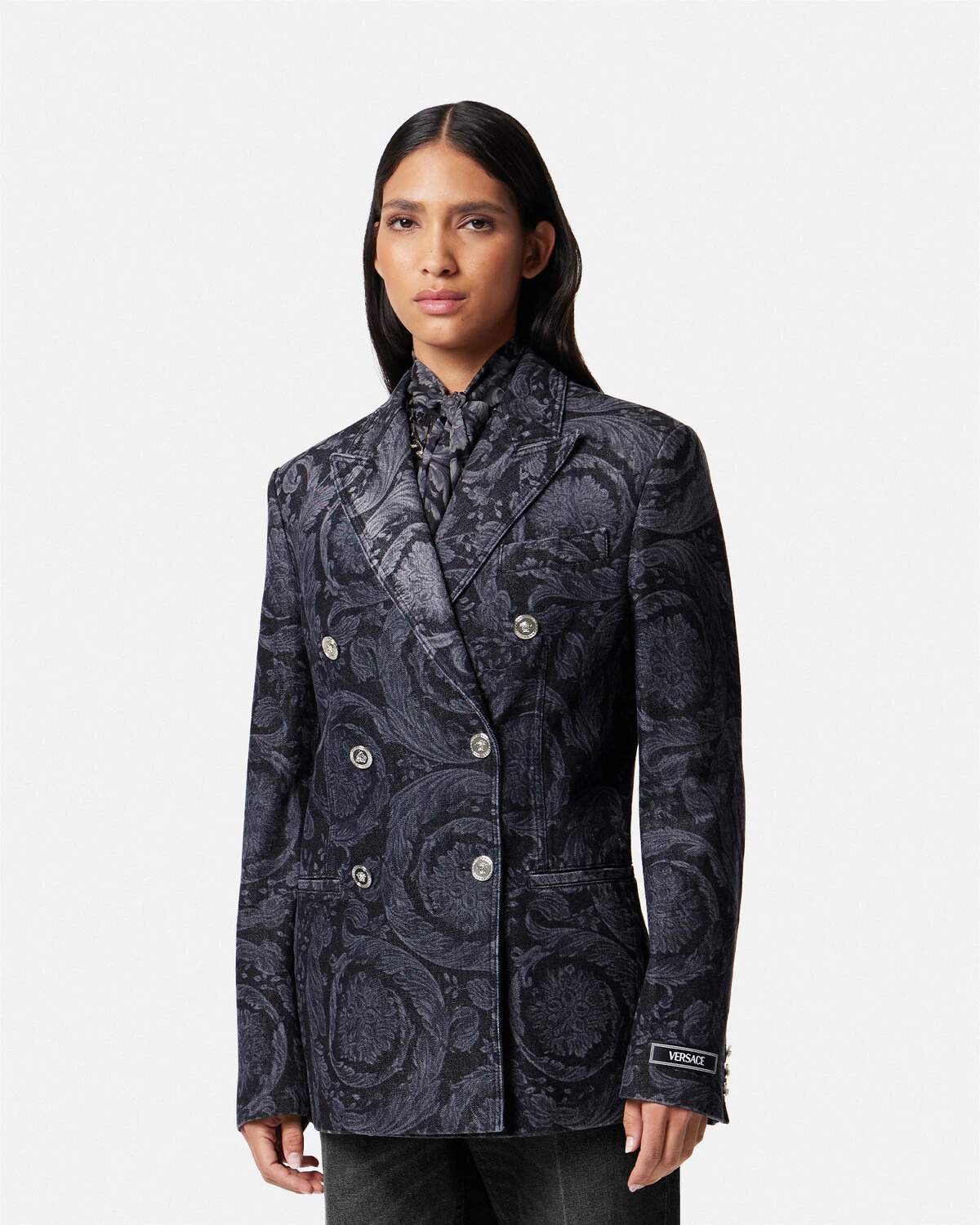 Barocco Denim Slim Masculine Blazer - 4