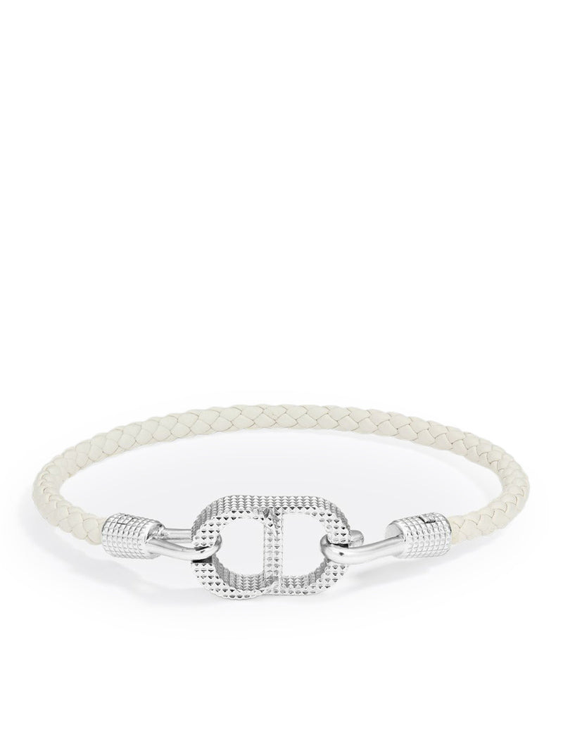 Christian Dior Men Cd Icon Woven Leather Bracelet - 1