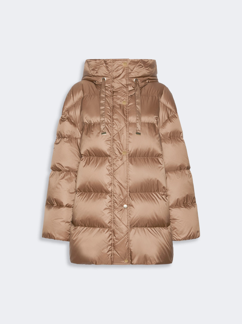 VENTO Roomy iridescent plain-weave fabric puffer jacket - CAMEL 1