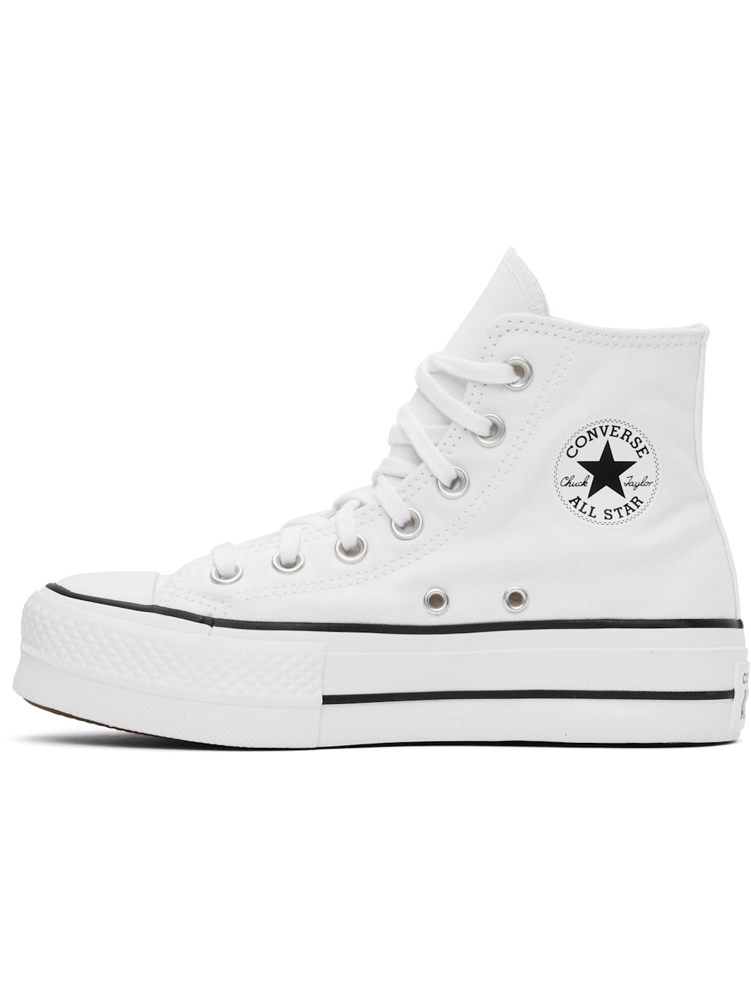 White Chuck Taylor All Star Canvas Platform High Top Sneakers - 3