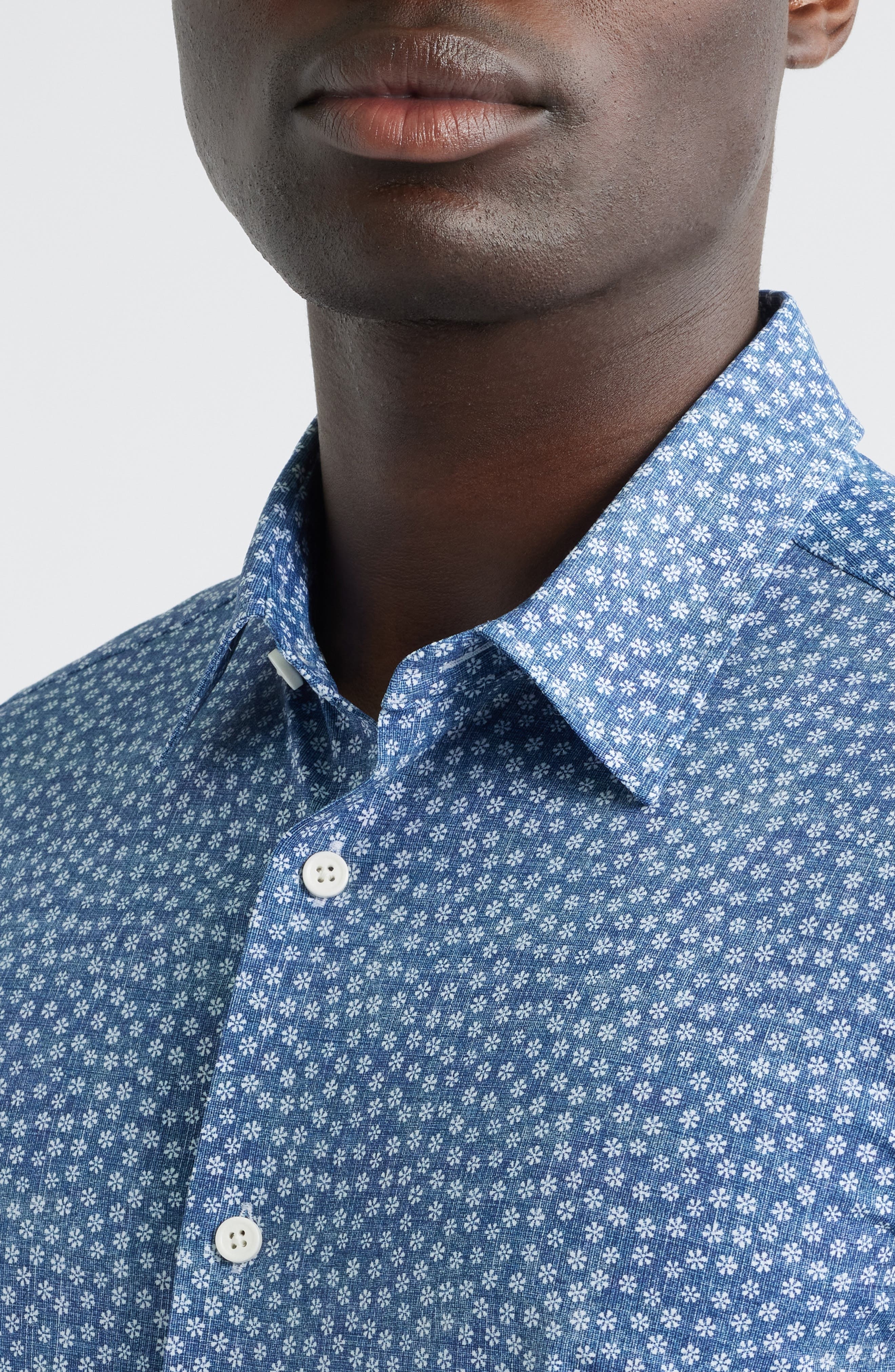 BOSS Roan Ken Short Sleeve Button-Up Shirt in Dark Blue at Nordstrom - 2