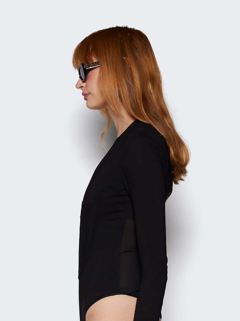 Draped Bodysuit Black - 4