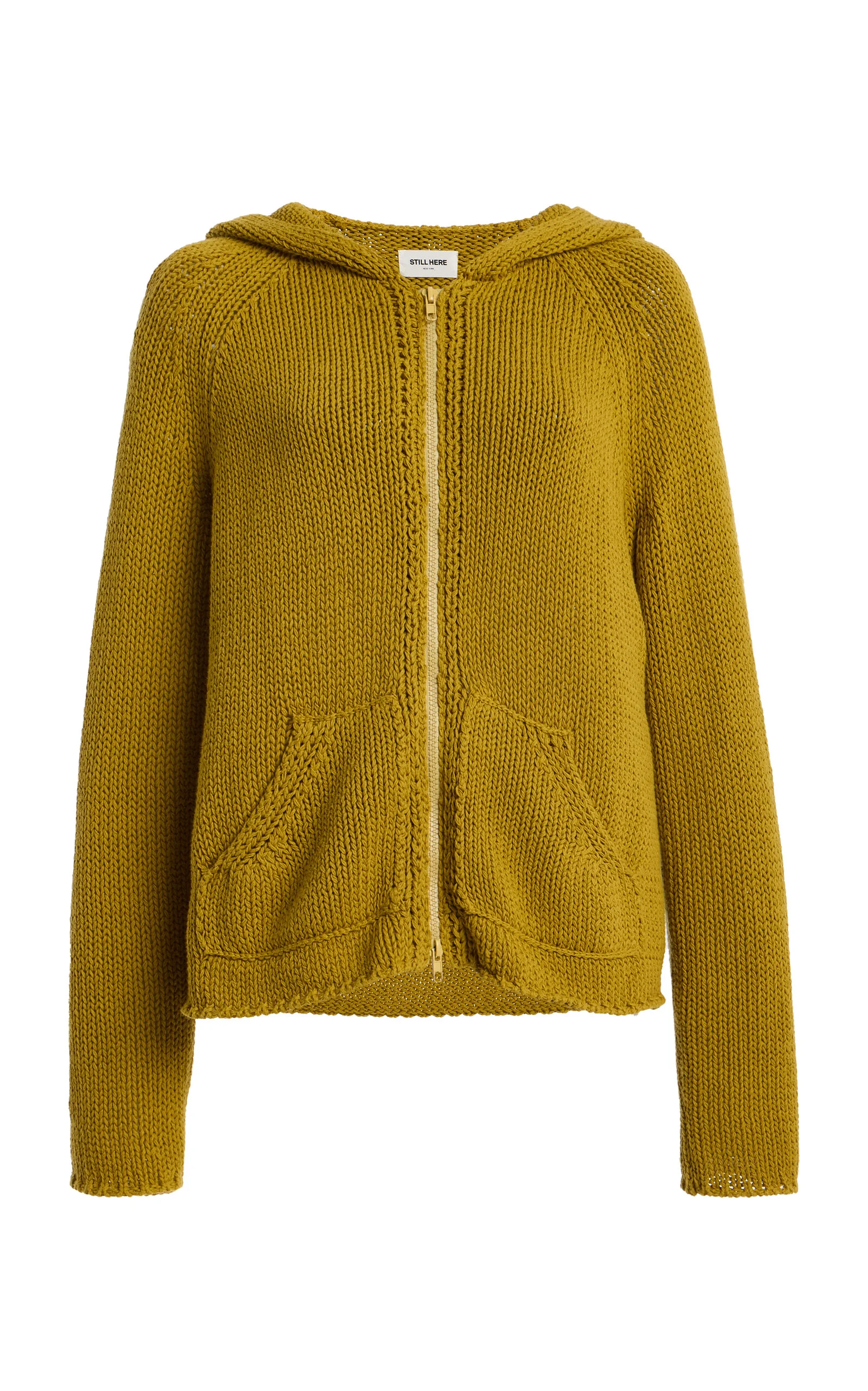 Bear Zip-Up Cotton Sweater - 1